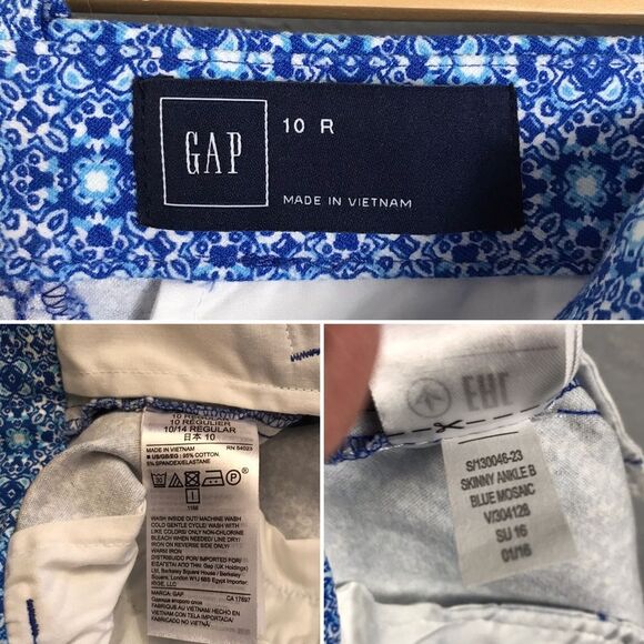 Gap Skinny Ankle Womens Blue Mosaic Pants … - Picture 8 of 8